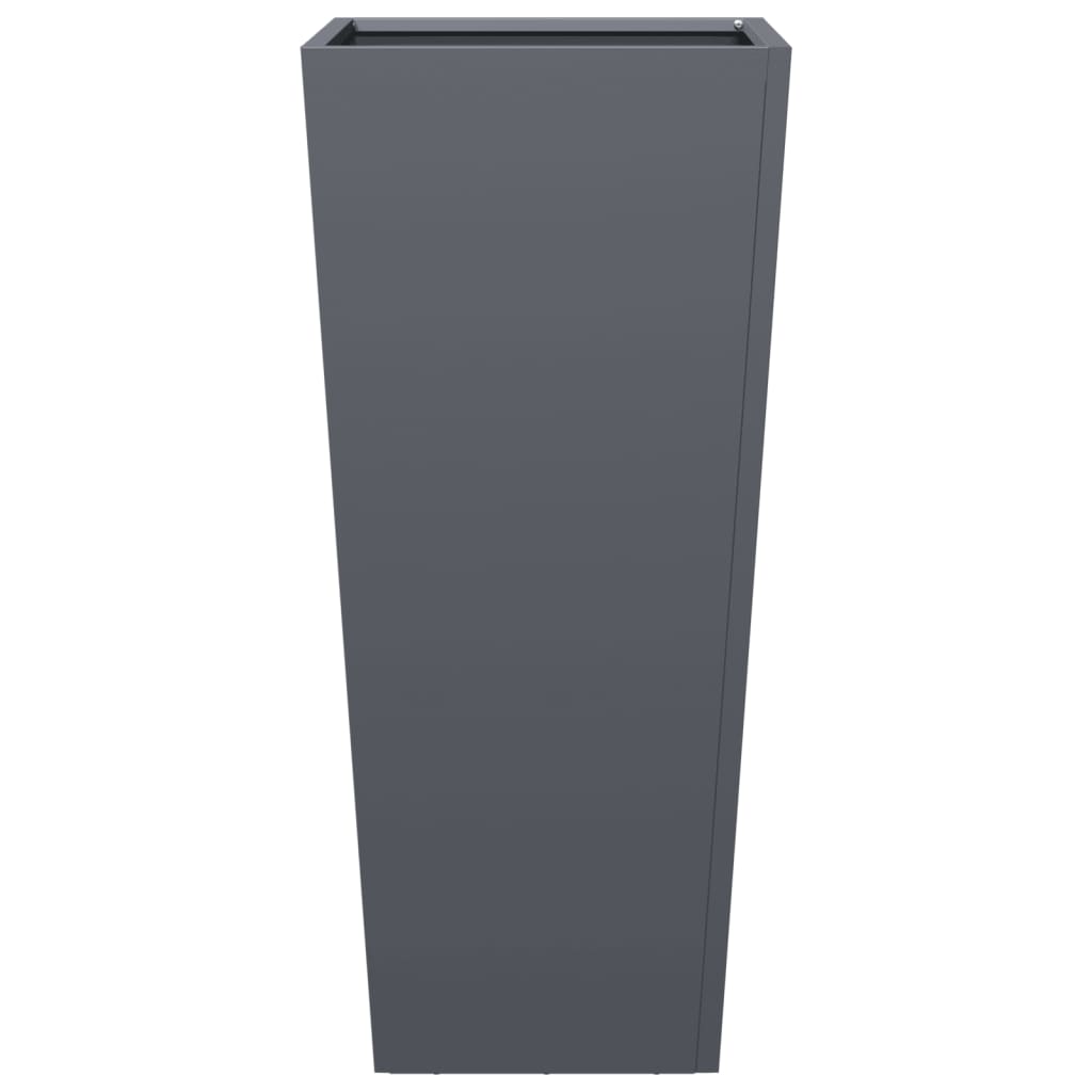 Plantenbakken 2 st 35x35x75 cm staal antracietkleurig