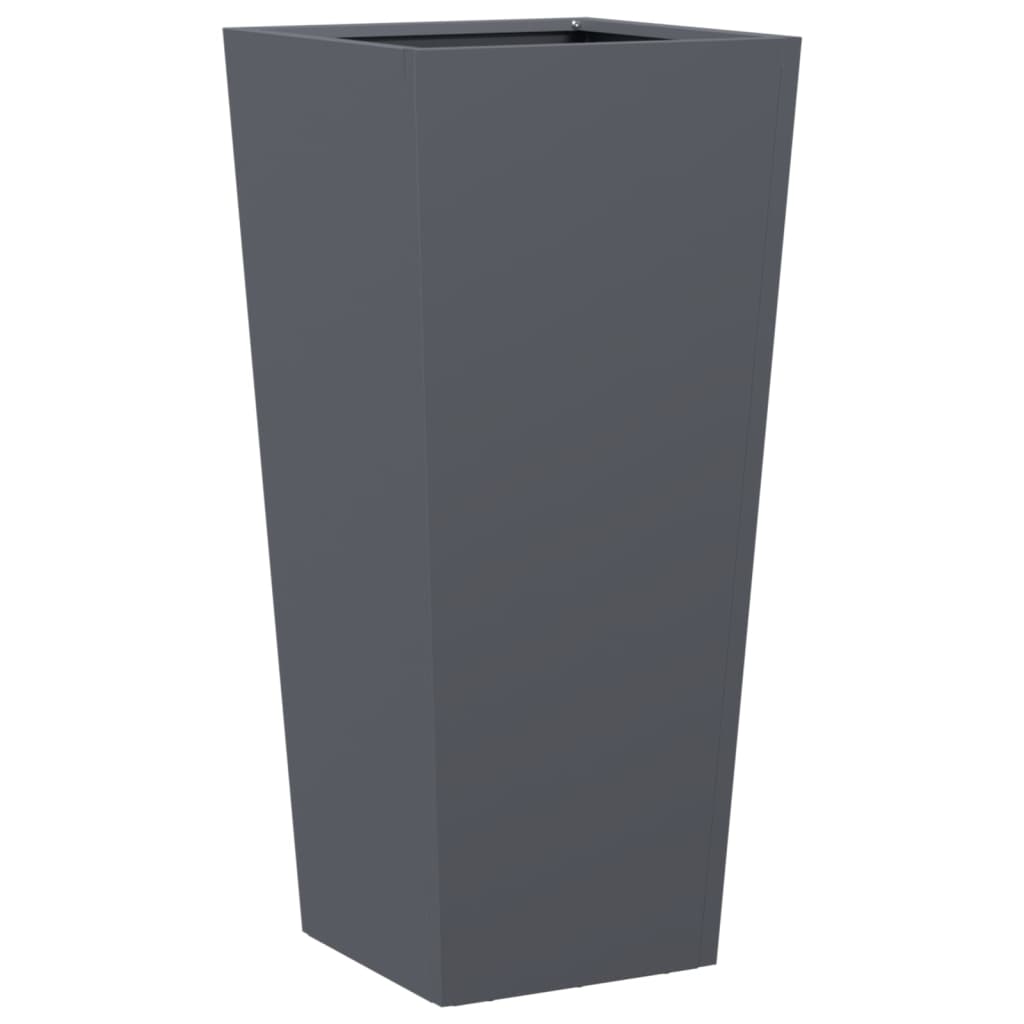 Plantenbakken 2 st 35x35x75 cm staal antracietkleurig