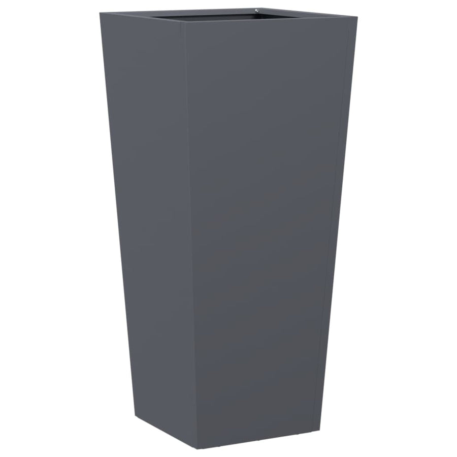 Plantenbakken 2 st 35x35x75 cm staal antracietkleurig