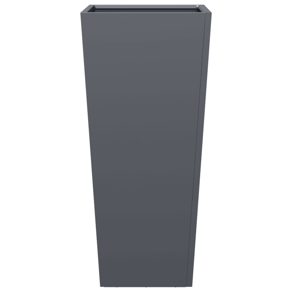 Plantenbakken 2 st 35x35x75 cm staal antracietkleurig