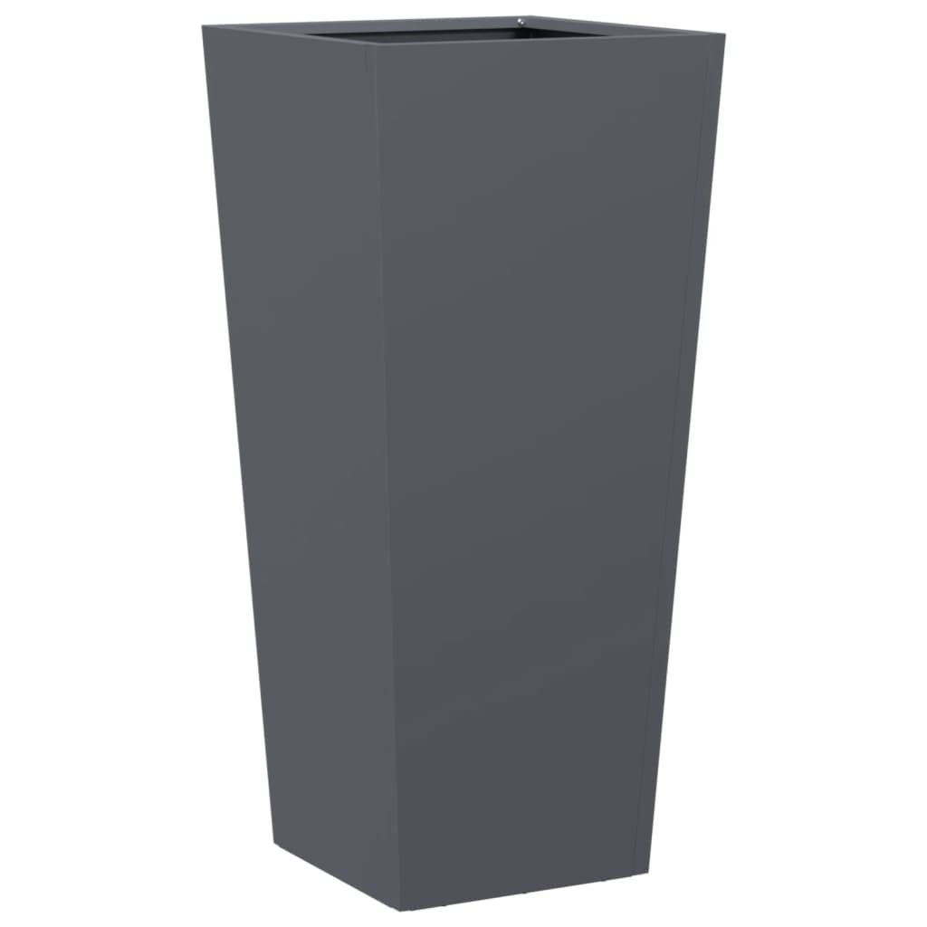Plantenbakken 2 st 35x35x75 cm staal antracietkleurig