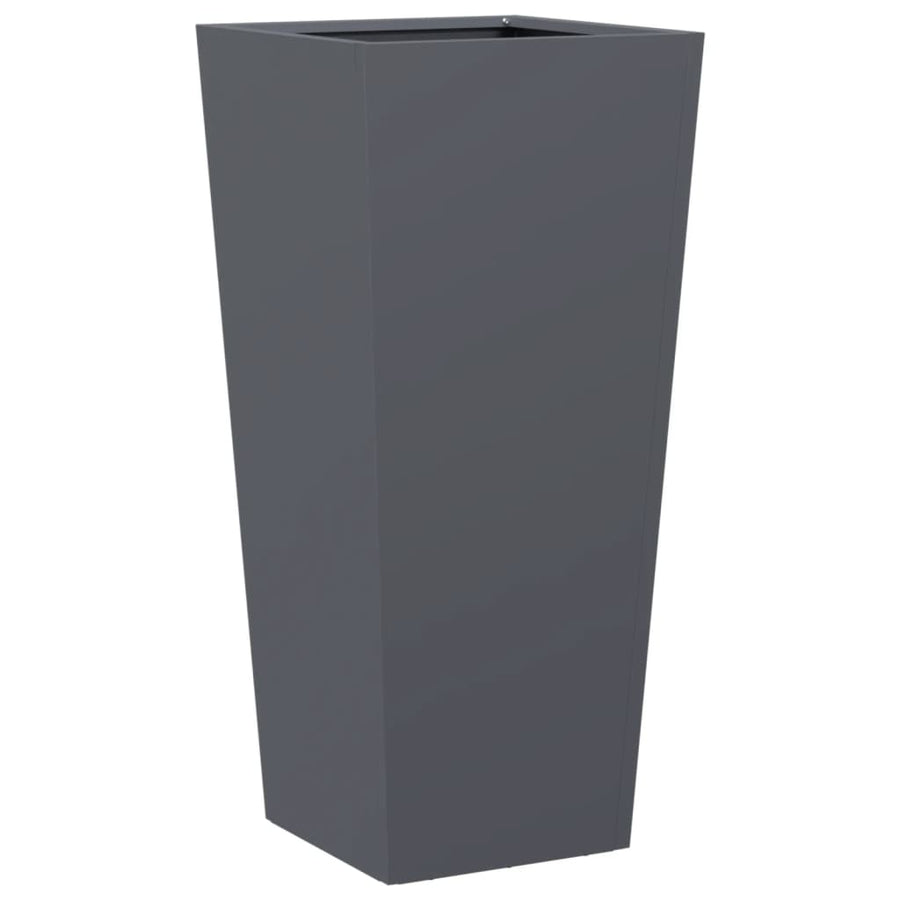 Plantenbakken 2 st 35x35x75 cm staal antracietkleurig