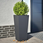 Planters 2 pcs 35x35x75 cm steel anthracite-colored
