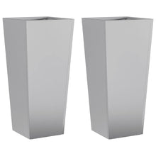 Plantenbakken 2 st 35x35x75 cm gegalvaniseerd staal