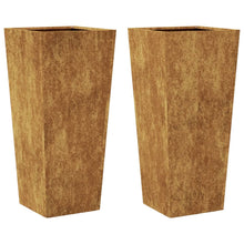 Plantenbakken 2 st 35x35x75 cm cortenstaal