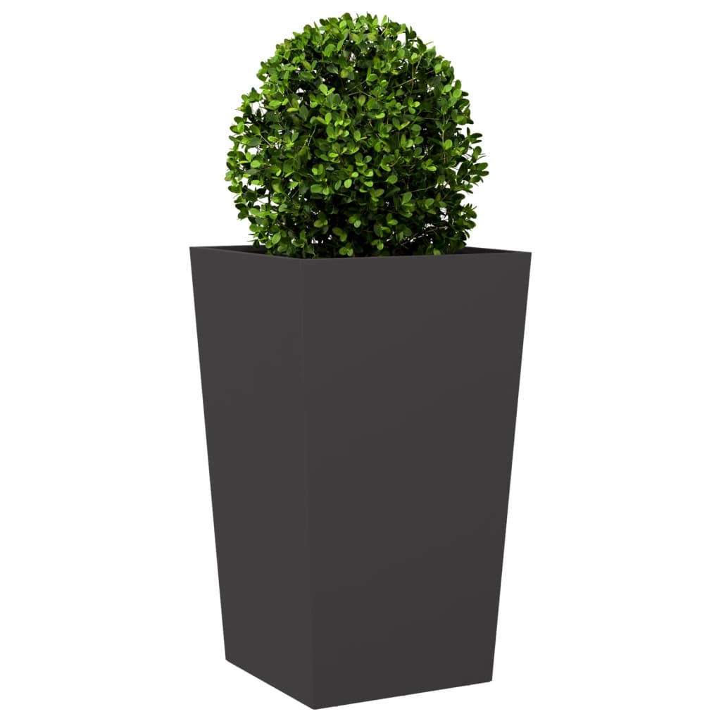 Plantenbakken 2 st 45x45x75 cm staal zwart