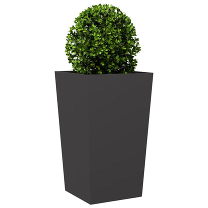 Plantenbakken 2 st 45x45x75 cm staal zwart