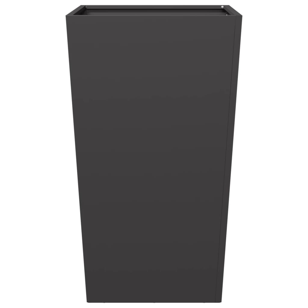 Plantenbakken 2 st 45x45x75 cm staal zwart