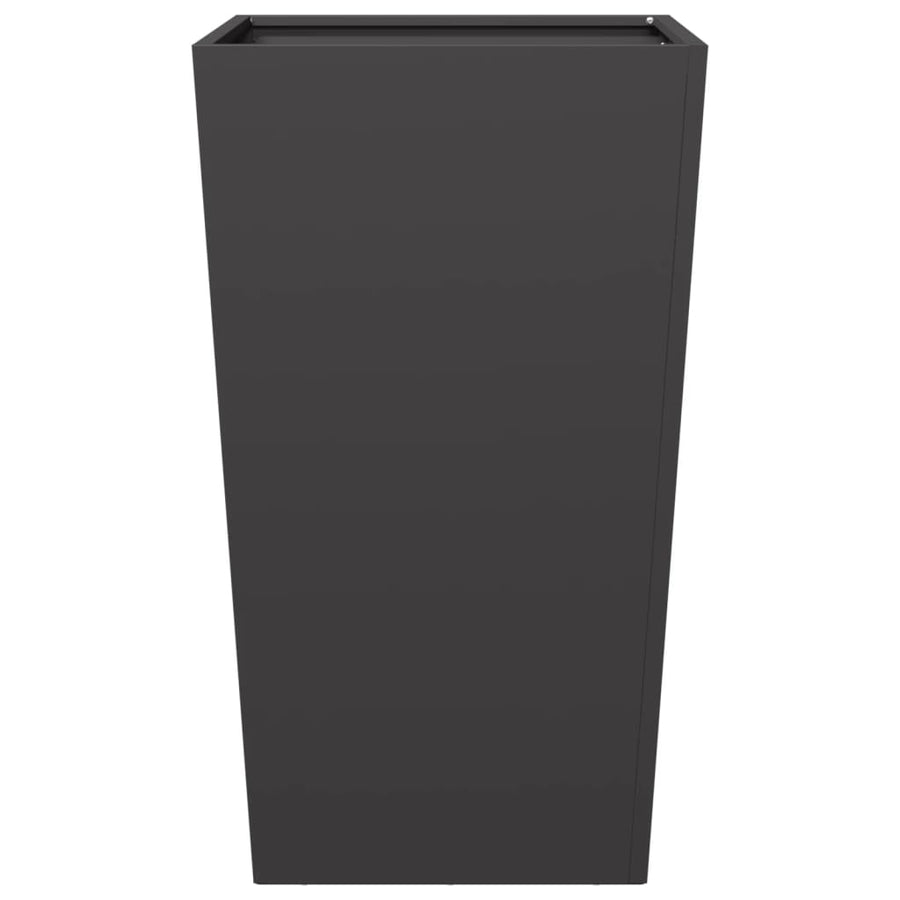 Plantenbakken 2 st 45x45x75 cm staal zwart