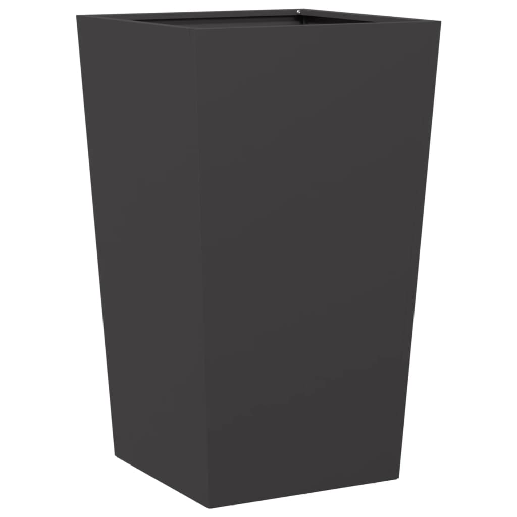 Plantenbakken 2 st 45x45x75 cm staal zwart