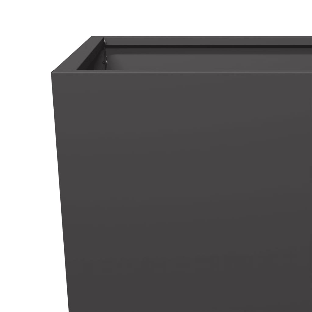 Plantenbakken 2 st 45x45x75 cm staal zwart
