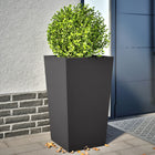 Planters 2 pcs 45x45x75 cm steel black