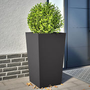 Plantenbak 45x45x75 cm staal zwart 2 stuks