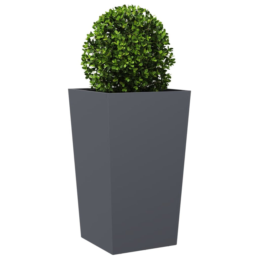 Plantenbak 45x45x75 cm staal antracietkleurig