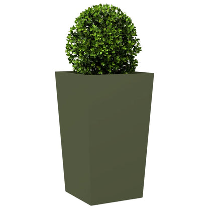 Plantenbak 45x45x75 cm staal olijfgroen