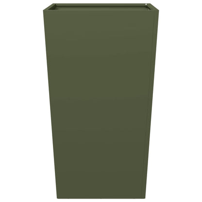 Plantenbak 45x45x75 cm staal olijfgroen