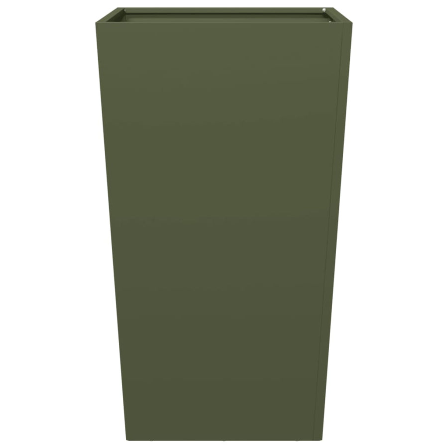 Plantenbak 45x45x75 cm staal olijfgroen