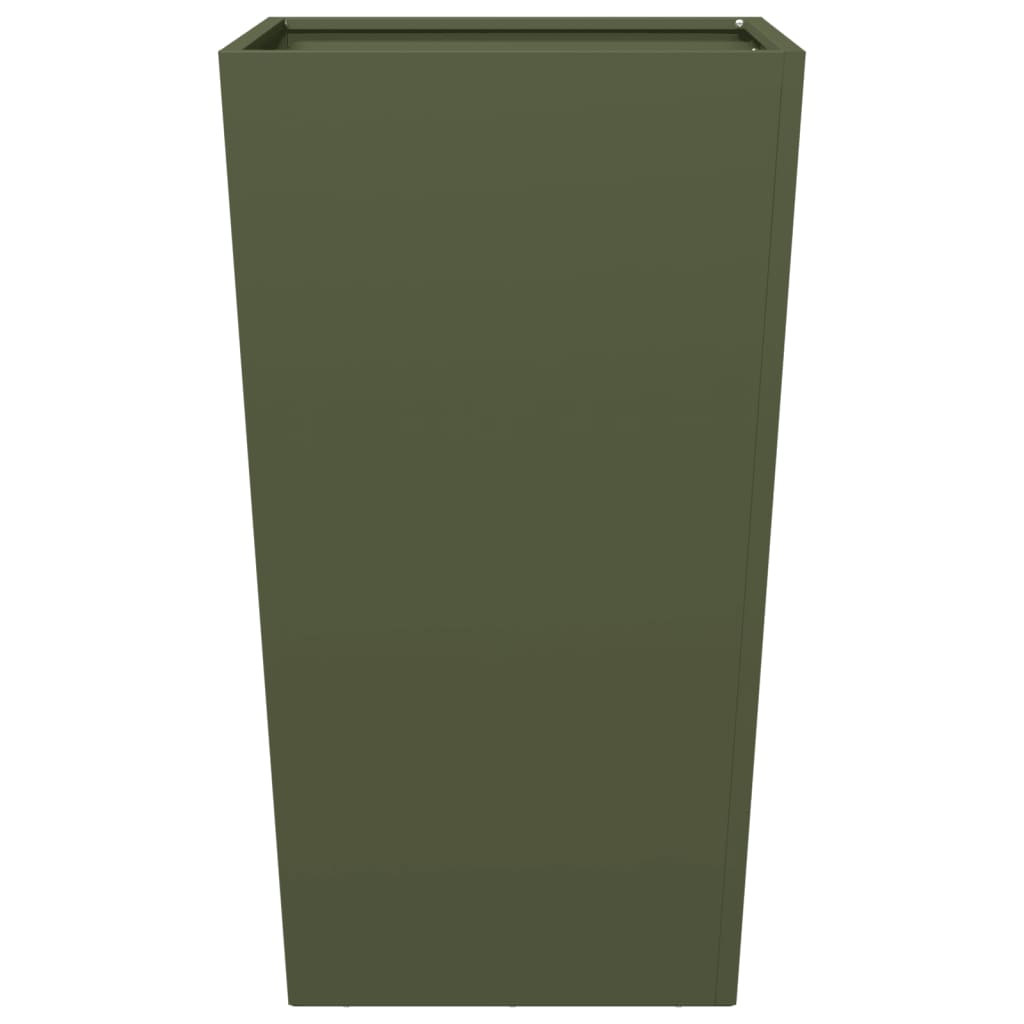 Plantenbak 45x45x75 cm staal olijfgroen