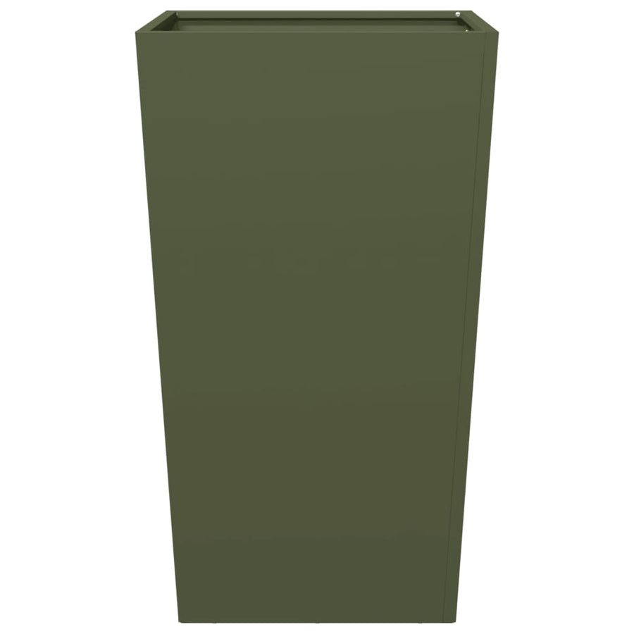 Plantenbak 45x45x75 cm staal olijfgroen