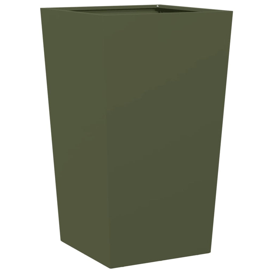 Plantenbak 45x45x75 cm staal olijfgroen