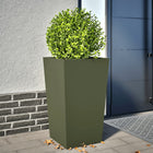 Planter 45x45x75 cm steel olive green