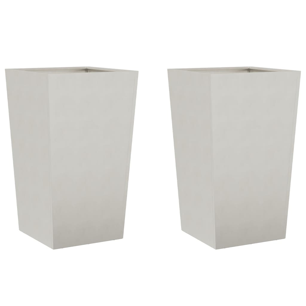 Plantenbakken 2 st 45x45x75 cm roestvrij staal