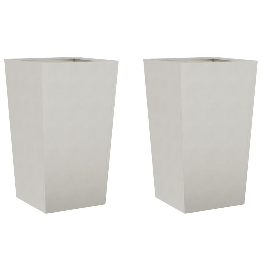 Plantenbakken 2 st 45x45x75 cm roestvrij staal