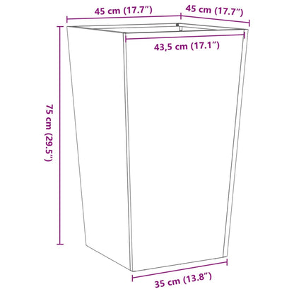 Plantenbak 45x45x75 cm gegalvaniseerd staal