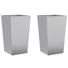 Plantenbakken 2 st 45x45x75 cm gegalvaniseerd staal