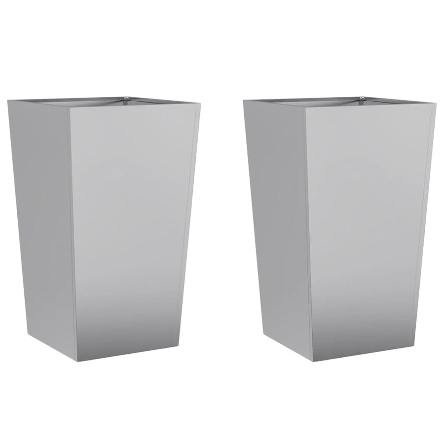 Plantenbakken 2 st 45x45x75 cm gegalvaniseerd staal