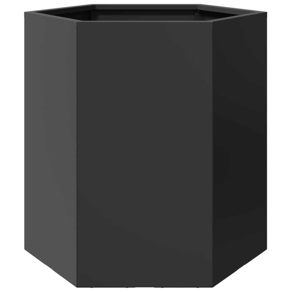 Plantenbak zeshoek 46x40x45 cm staal zwart