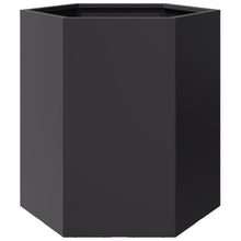 Plantenbak zeshoek 46x40x45 cm staal zwart
