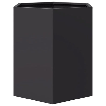 Plantenbak zeshoek 46x40x45 cm staal zwart