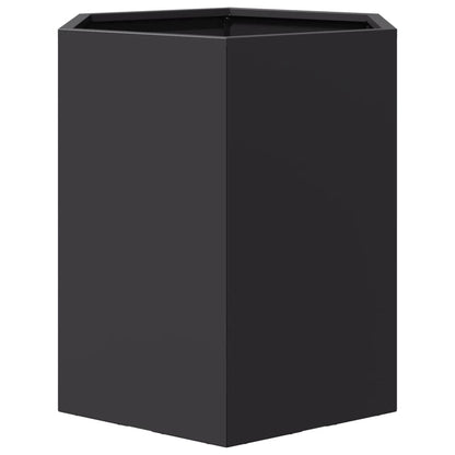 Plantenbak zeshoek 46x40x45 cm staal zwart