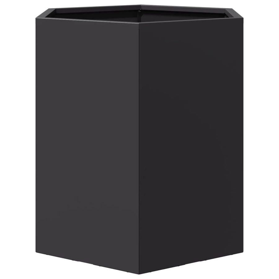 Plantenbak zeshoek 46x40x45 cm staal zwart