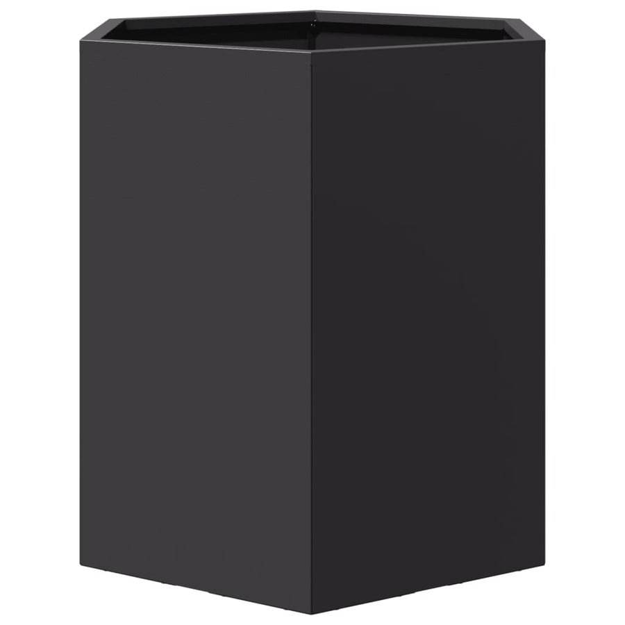Plantenbakken 2 st zeshoek 46x40x45 cm staal zwart