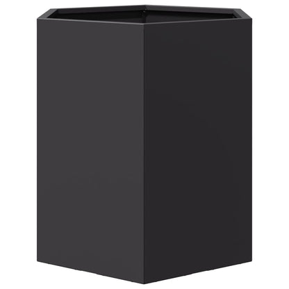 Plantenbakken 2 st zeshoek 46x40x45 cm staal zwart