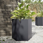 Plantenbak zeshoek 46x40x45 cm staal antraciet