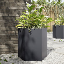 Plantenbak zeshoek 46x40x45 cm staal antracietkleurig