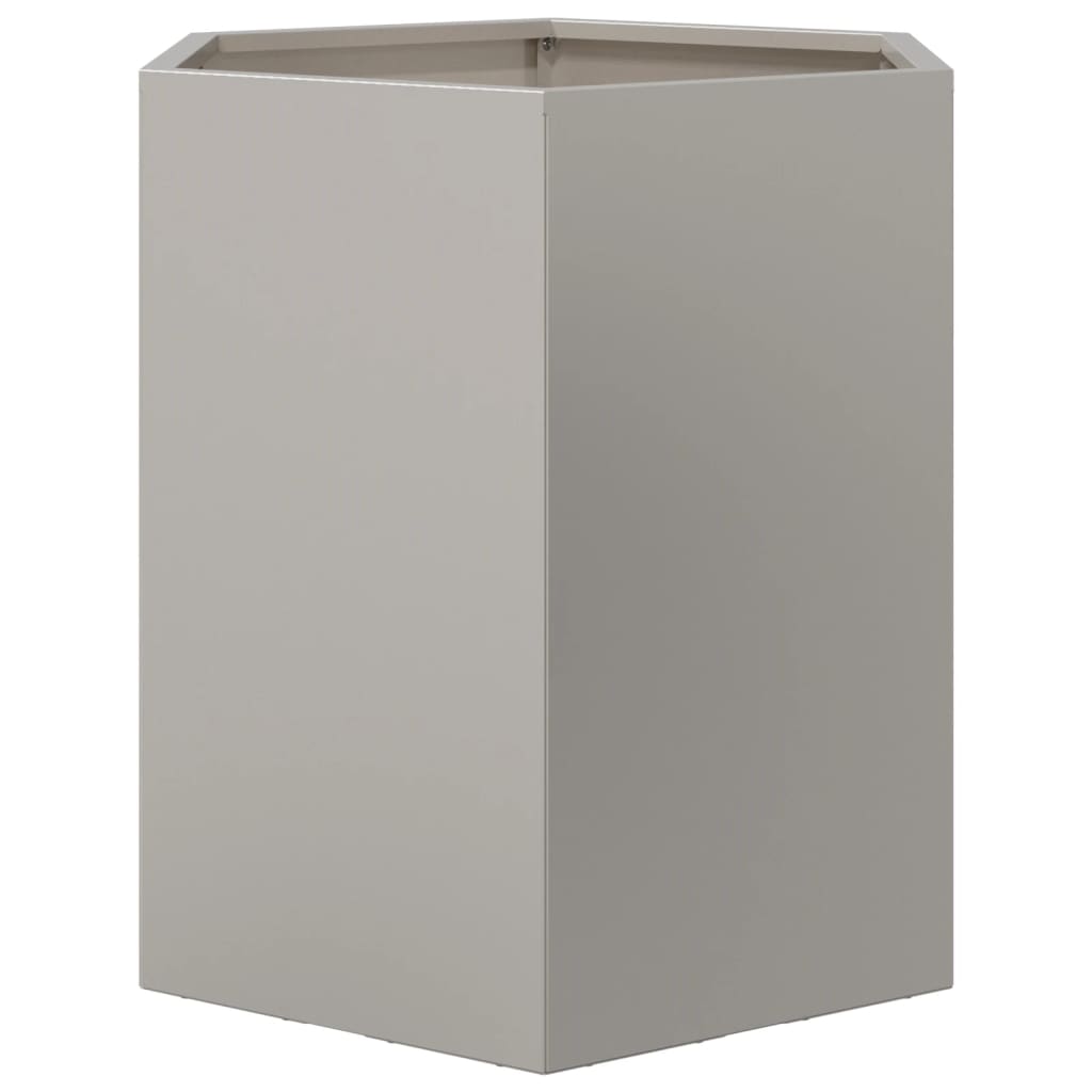 Plantenbak zeshoek 46x40x45 cm roestvrijstaal