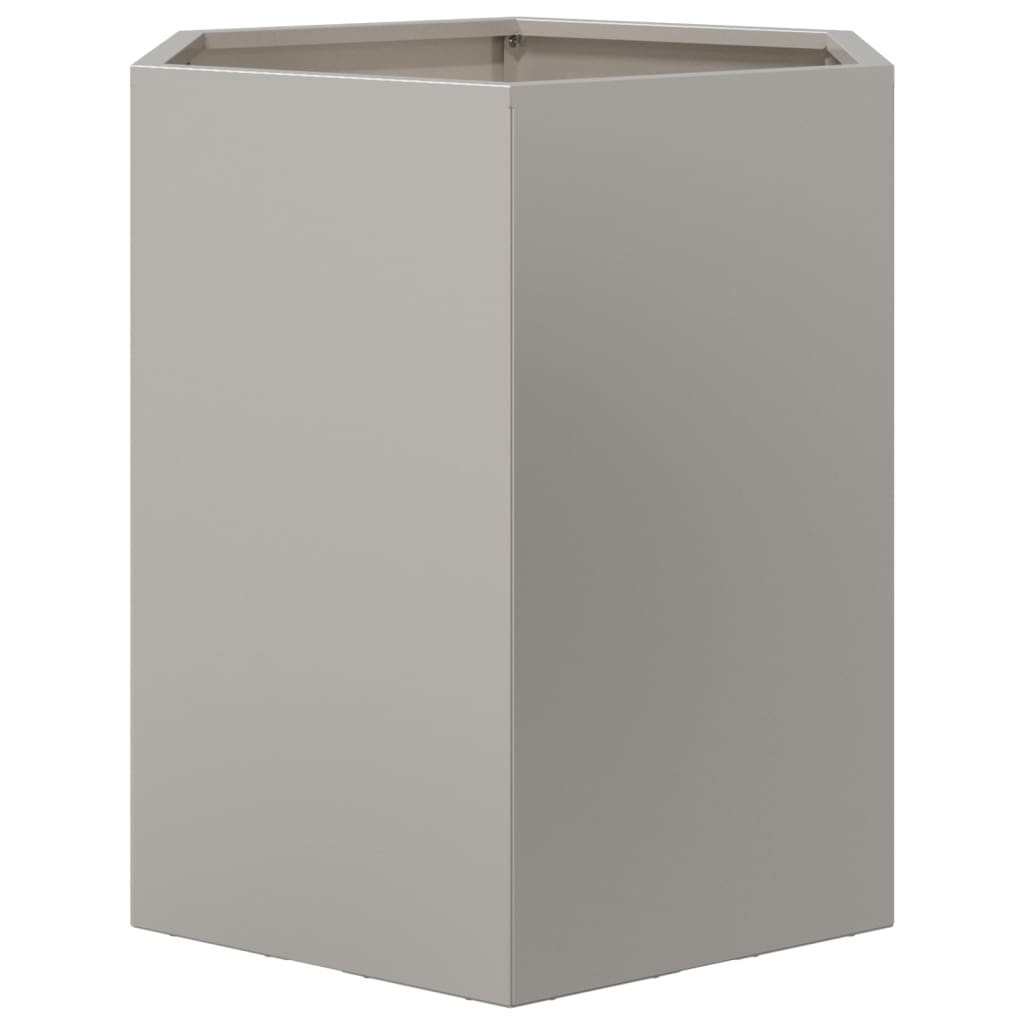 Plantenbak zeshoek 46x40x45 cm roestvrijstaal