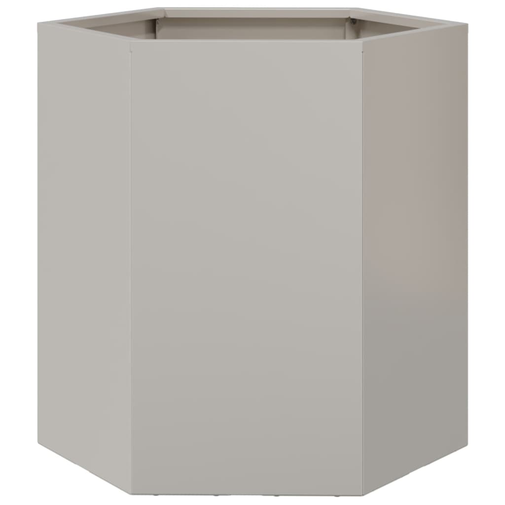 Plantenbak zeshoek 46x40x45 cm roestvrijstaal