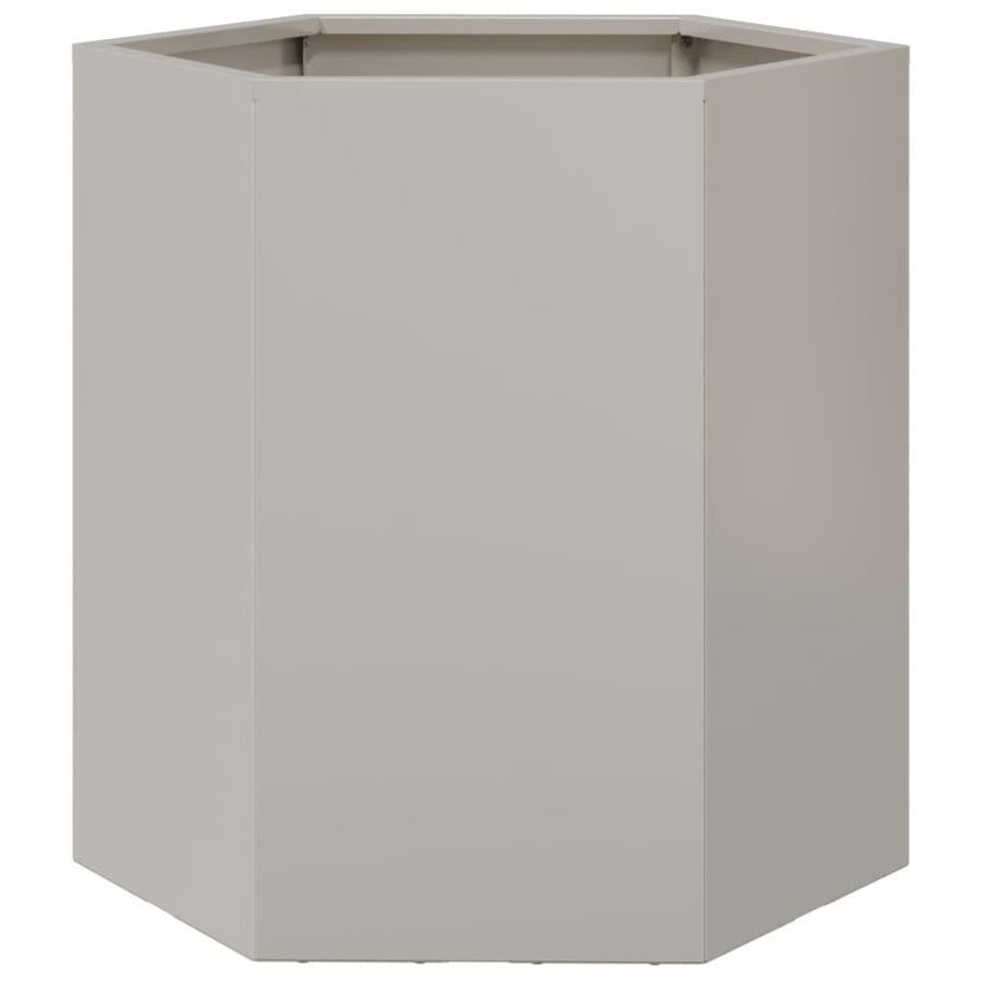 Plantenbak zeshoek 46x40x45 cm roestvrijstaal