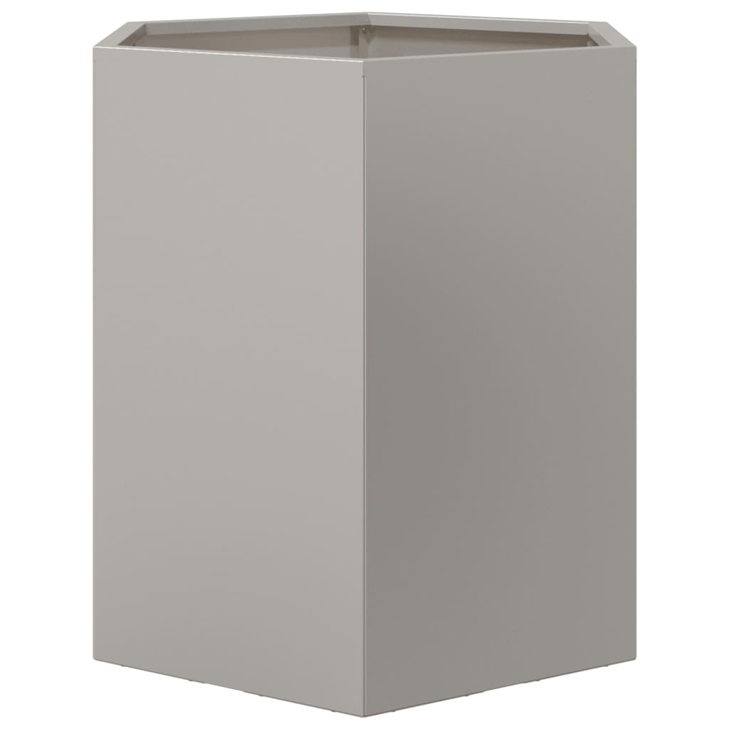 Plantenbakken 2 st zeshoek 46x40x45 cm roestvrijstaal