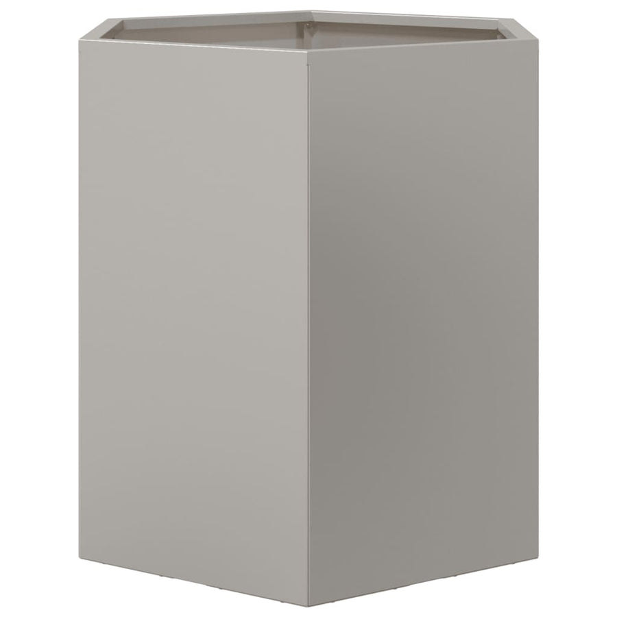 Plantenbakken 2 st zeshoek 46x40x45 cm roestvrijstaal