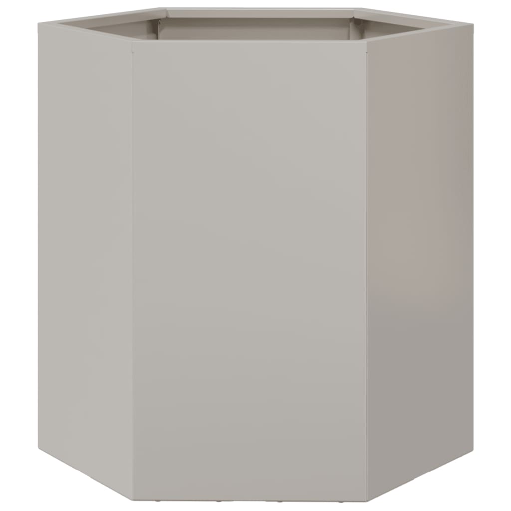 Plantenbakken 2 st zeshoek 46x40x45 cm roestvrijstaal