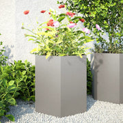 Plantenbak zeshoek 46x40x45 cm roestvrijstaal 2 stuks