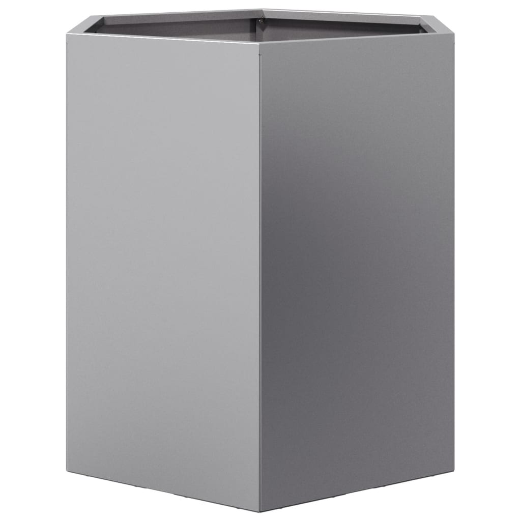 Plantenbakken 2 st zeshoek 46x40x45 cm gegalvaniseerd staal