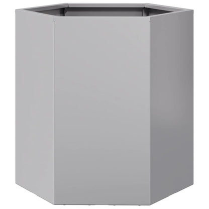 Plantenbakken 2 st zeshoek 46x40x45 cm gegalvaniseerd staal