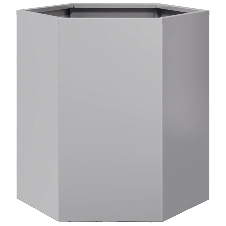 Plantenbakken 2 st zeshoek 46x40x45 cm gegalvaniseerd staal